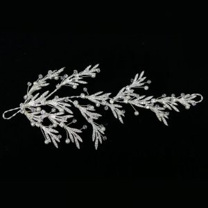 Silver Leaf Handmade Beaded Hair Accessory